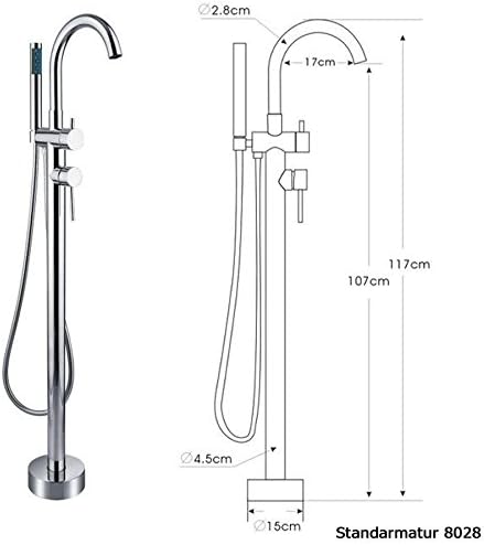 BERNSTEIN Freistehende Badewanne aus Sanitäracryl Wanne mit Doppelwandiger Konstruktion 170 x 75 x 6