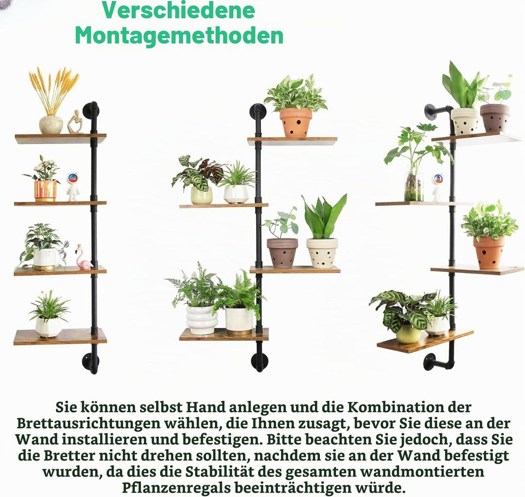 Drehbarer Fensterpflanzenständer Massivholz - Wandmontiertes Pflanzenregal für Küche, Bar &amp; Wohnzimm