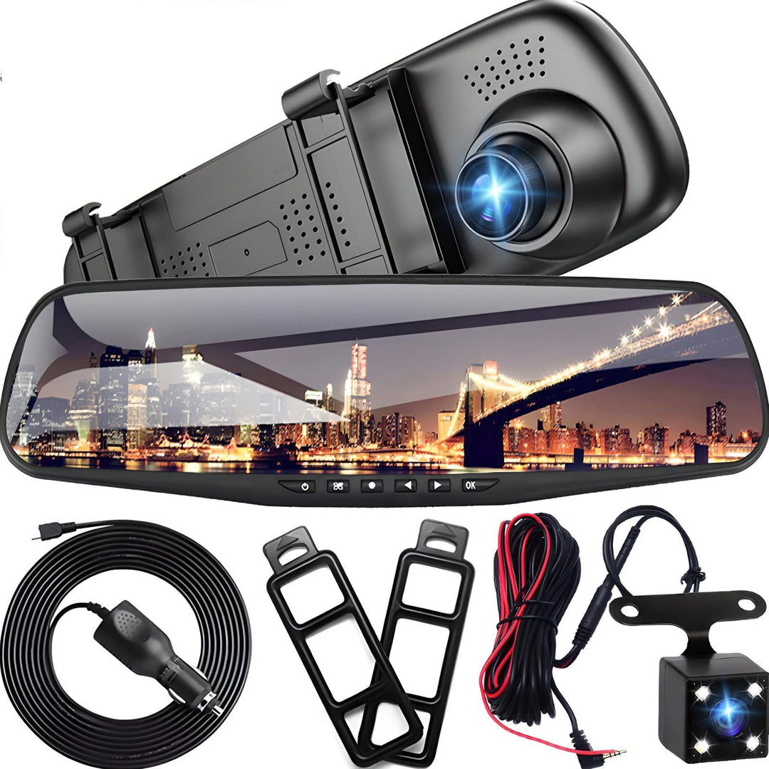 Retoo Full HD Auto Spiegel Dashcam mit Rückfahrkamera mit Nachtsicht, Loop-Aufnahme und 4,3 Zoll Dis