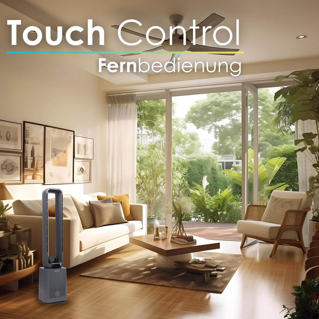 Turmventilator | Ventilator sehr leise | Fernbedienung | Oszillierend | LED-Display | 3 Modi | 12 St