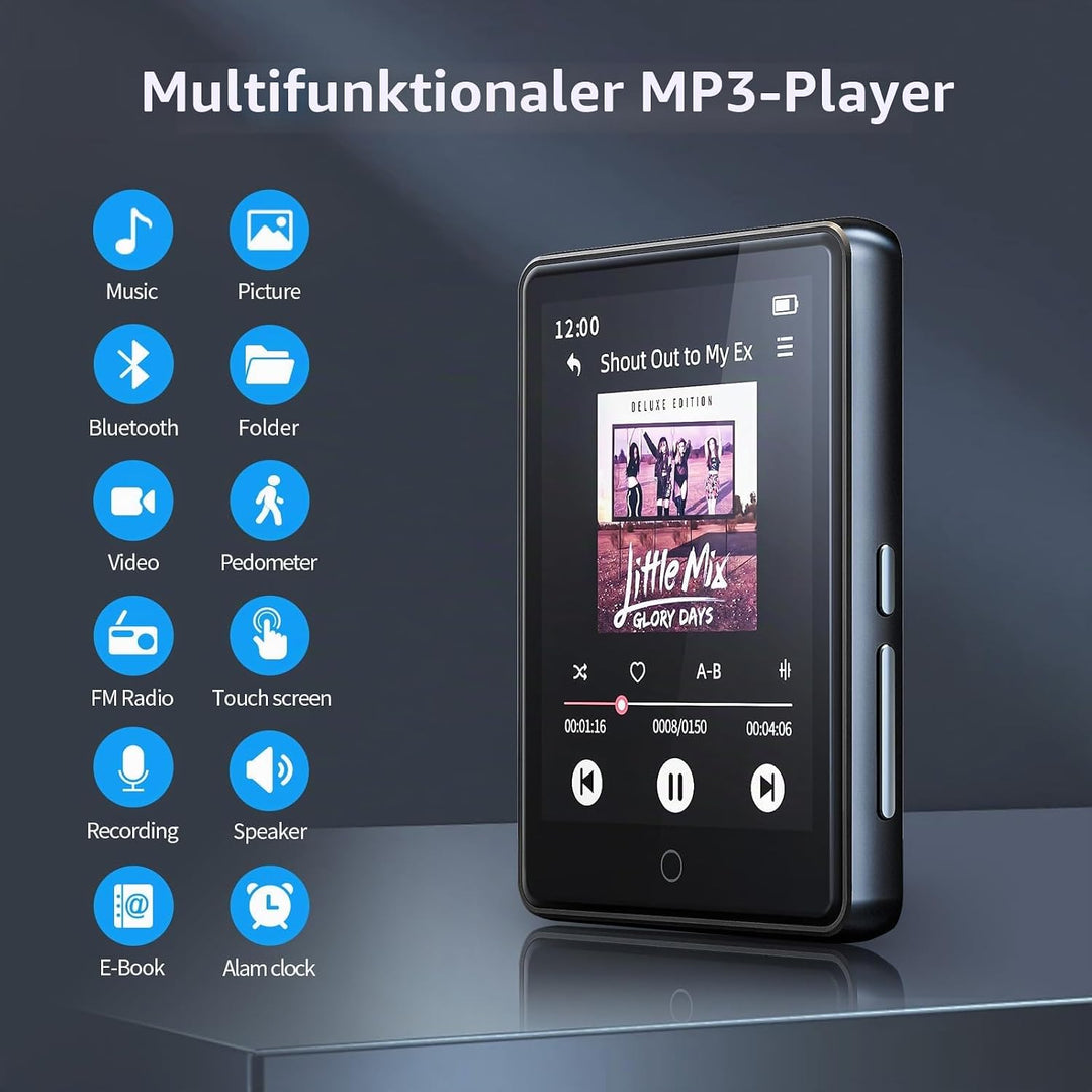 64 GB MP3 Player Bluetooth 5.3 Portable 2,8” Touchscreen Music Player mp3-player Kinder mit Lautspre