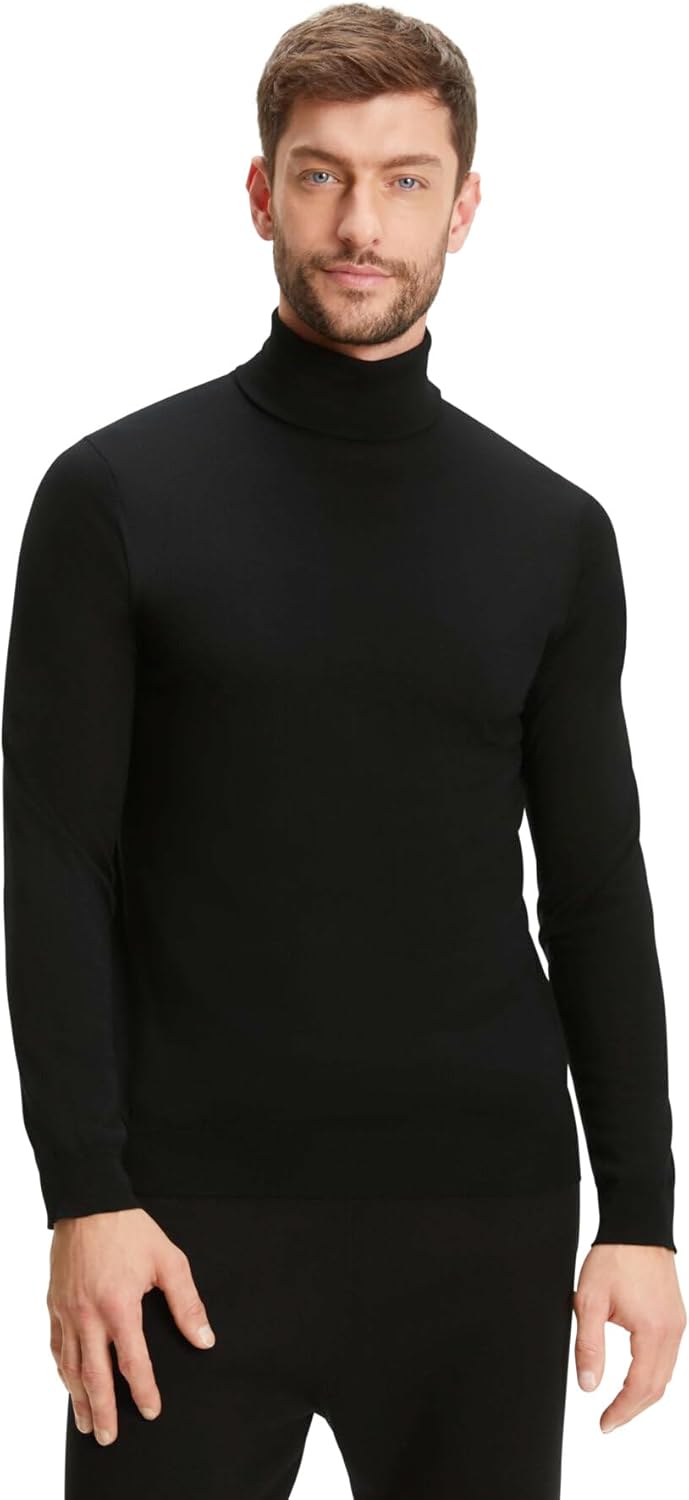FALKE Herren Basic Roll Neck Pullover atmungsaktive klimaregulierende geruchshemmende Wolle weich ha
