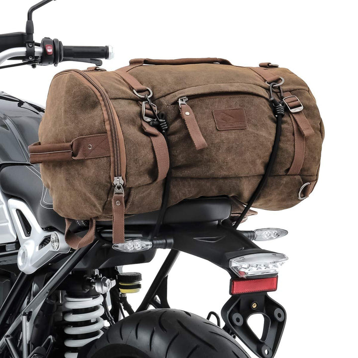 Hecktasche Kompatibel für Vespa GTS 250/300 Vintage 25L Canvas Rucksack braun