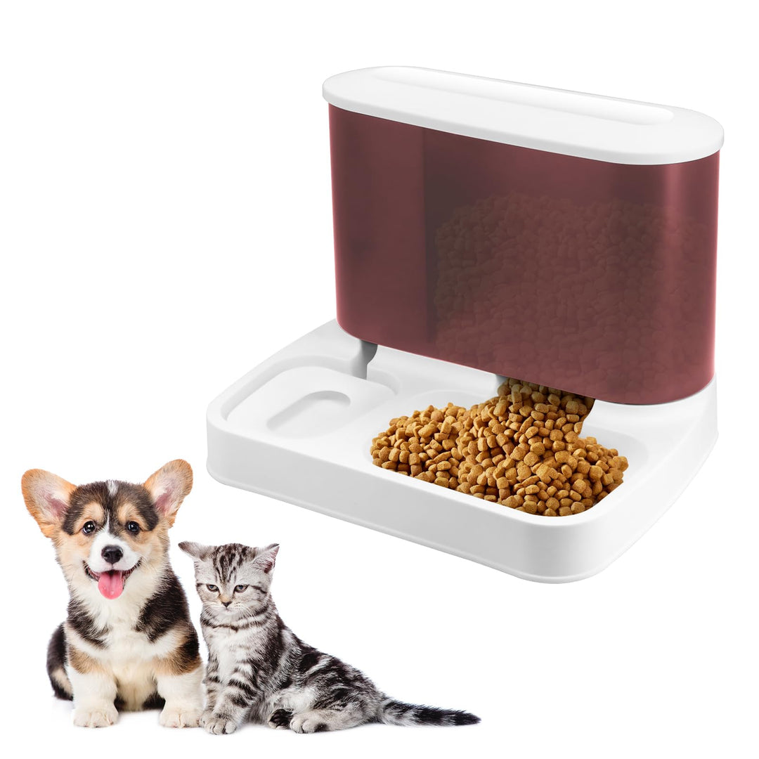 2-in-1 Automatisches Katzenfutter- und Wasserspender-Set Schwerkraft-Katzenfütterung Hundefutter- un