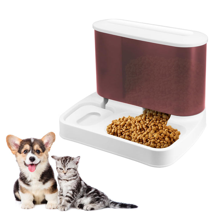 2-in-1 Automatisches Katzenfutter- und Wasserspender-Set Schwerkraft-Katzenfütterung Hundefutter- un