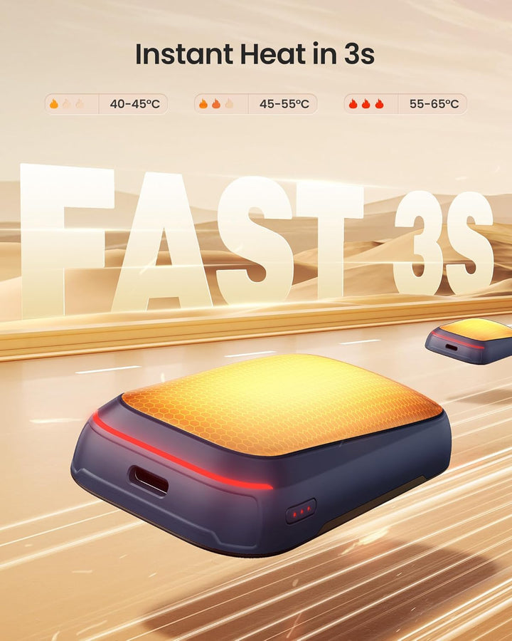 Gaiatop Taschenwärmer Handwärmer Elektrisch 2-Pack mit Magnet, 4000mAh USB Wiederverwendbar, 3s Schn