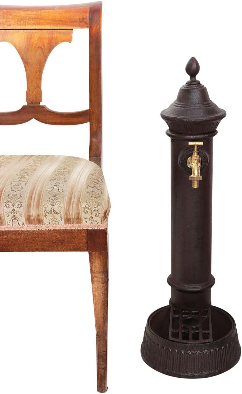 aubaho Standbrunnen 73cm Alu Brunnen Waschbecken Garten im Antik-Stil braun