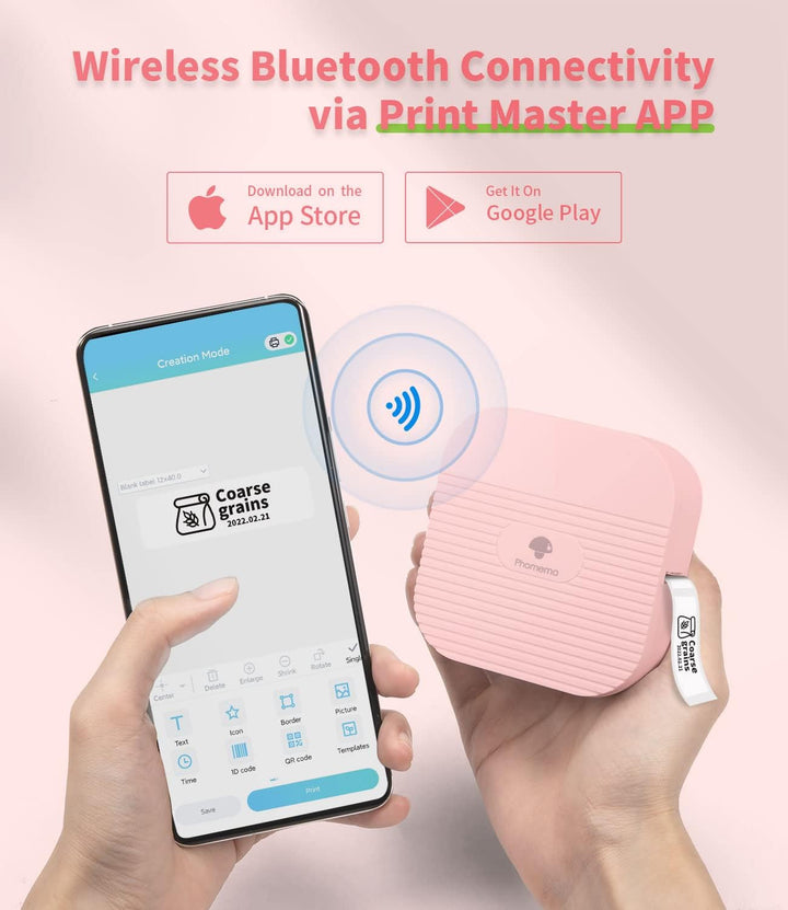 Phomemo Q31 Etikettendrucker, Mini Etikettiergerät Bluetooth, Beschriftungsgerät Selbstklebend 203dp