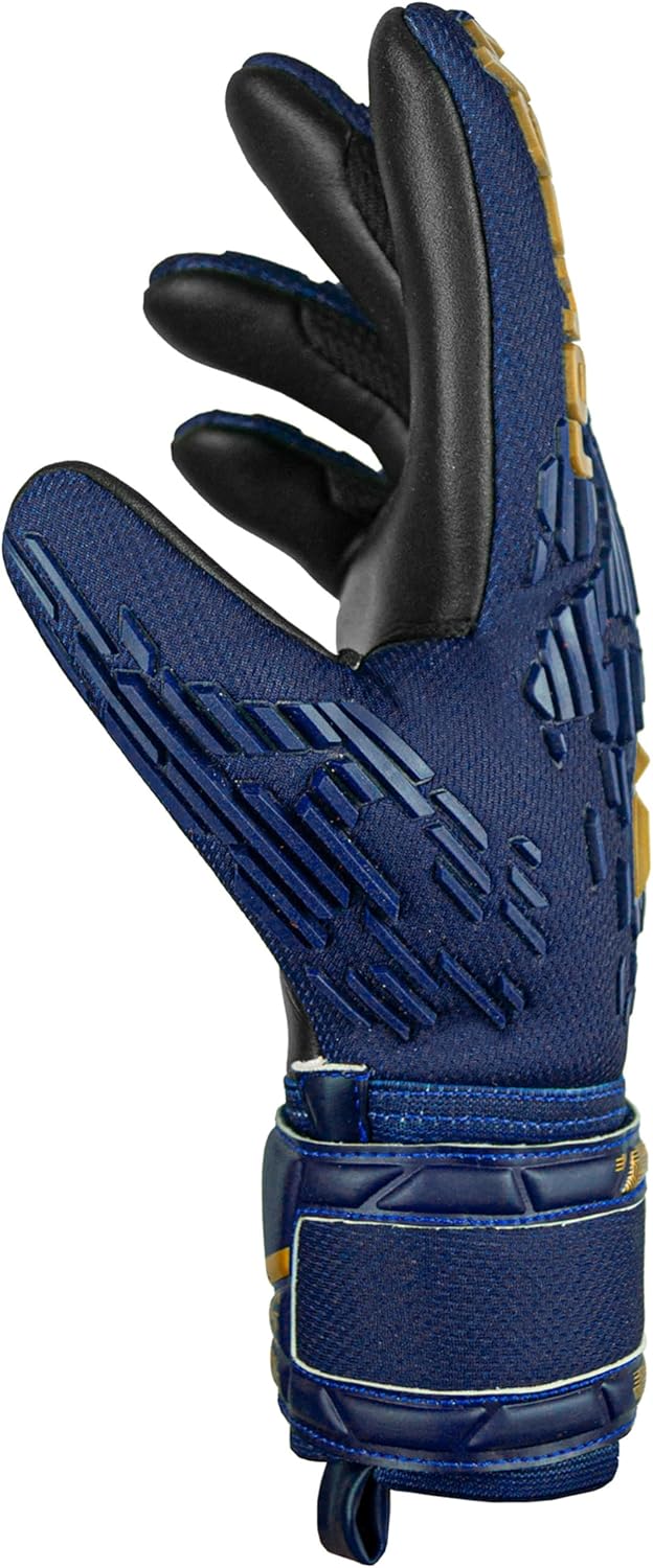 Reusch Unisex Jugend Attrakt Freegel Silver Junior Torwarthandschuhe 4 blau-gold-schwarz, 4 blau-gol