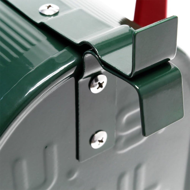 Wiltec Set US Mailbox grün 180 x 220 x 480 mm, amerikanischer Briefkasten mit Fahne, Standbriefkaste