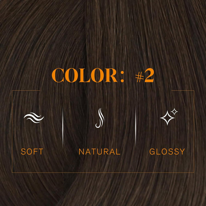 Easyouth Braun Tressen Extensions Echthaar Remy Tressen Haarverlangerung Dunkelstes Braun Tressen Ex