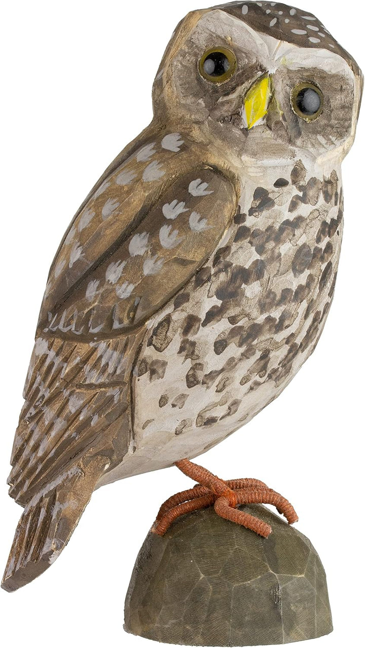 WILDLIFEGARDEN Wildlife Garden WG455 DecoBird Eule - Handgeschnitzter Dekorative Vogel aus Holz - Gr