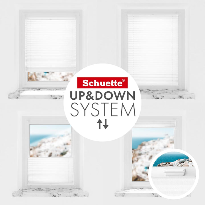 Schuette® Plissee mit Bohren zum Anschrauben ● Premium Kollektion: White Day (Weiss) ● 45x120cm (Bre