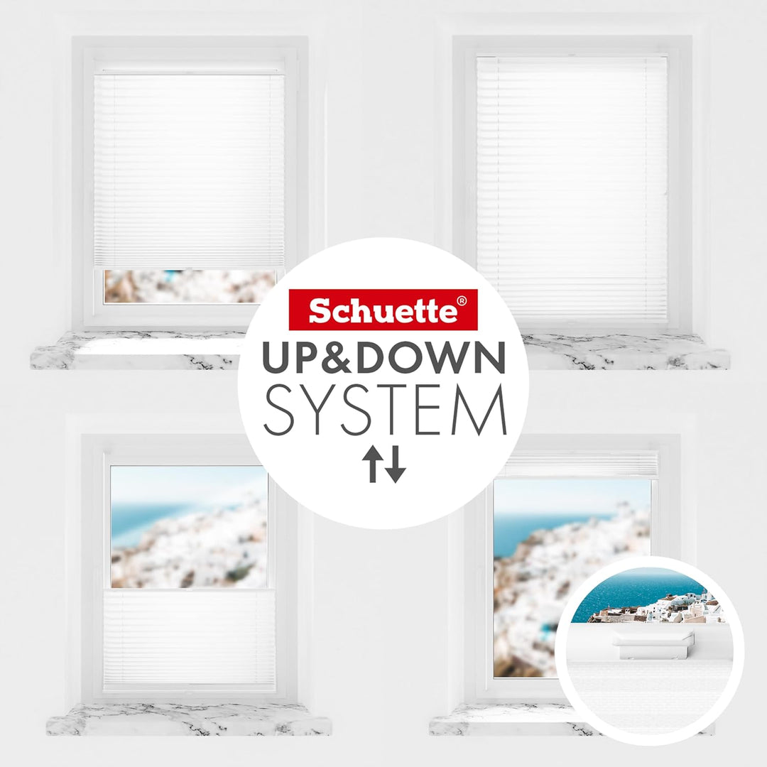 Schuette® Plissee mit Bohren zum Anschrauben ● Premium Kollektion: White Day (Weiss) ● 50x80cm (Brei