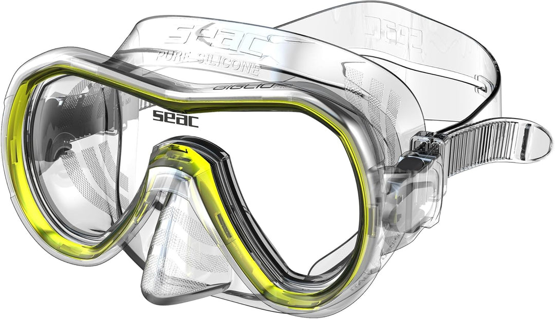 Seac Unisex Jugend Set Giglio MD Valve Schnorchelset mit Maske und Schnorchel mit Wasserausblasventi