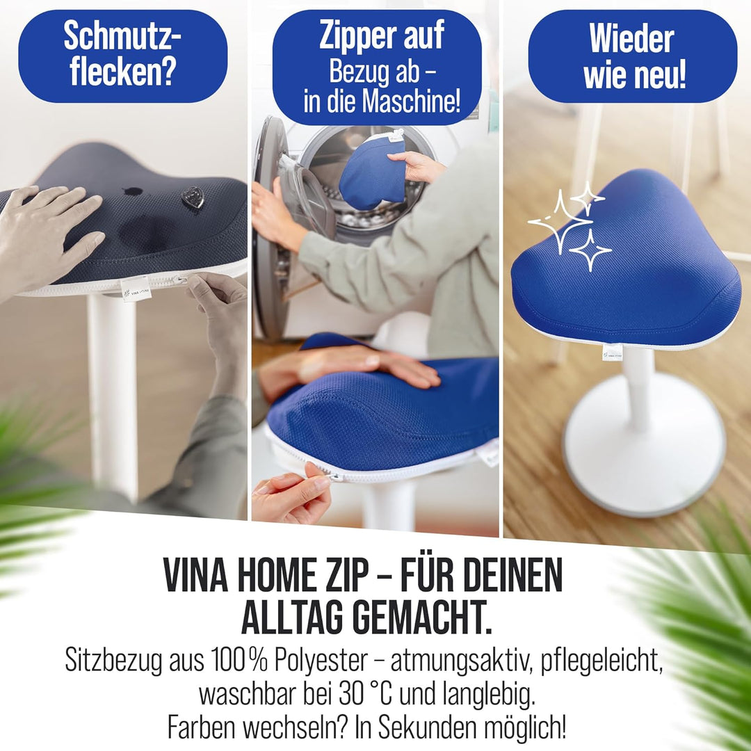 SH-01S Zip Ergonomischer Bürohocker mit abnehmbarem Zip-Bezug | Aktives Sitzen & Stabiler Schwingeff