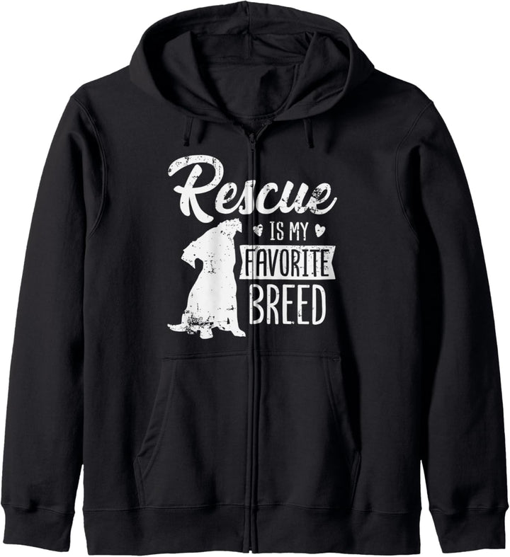 Rescue Is My Favorite Breed Cute Rescue Dog Adoption Gift Kapuzenjacke