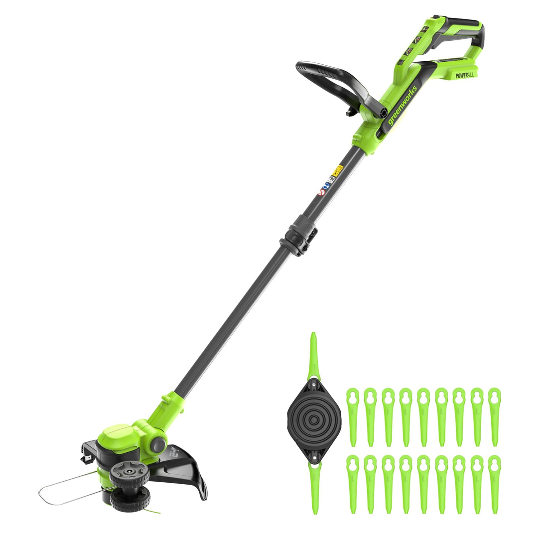 Greenworks 24V Akku-Rasentrimmer, 30 cm Schnittbreite, 90° Dreh- und Neigbarer Motorkopf, inkl. Fade