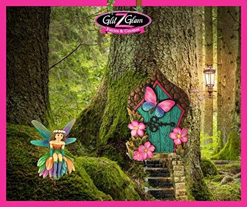GlitZGlam Miniatur-Schmetterlings-Fee Tür für Miniatur Gartenfeen und GNOME. EIN Fee und Rasen GNOME
