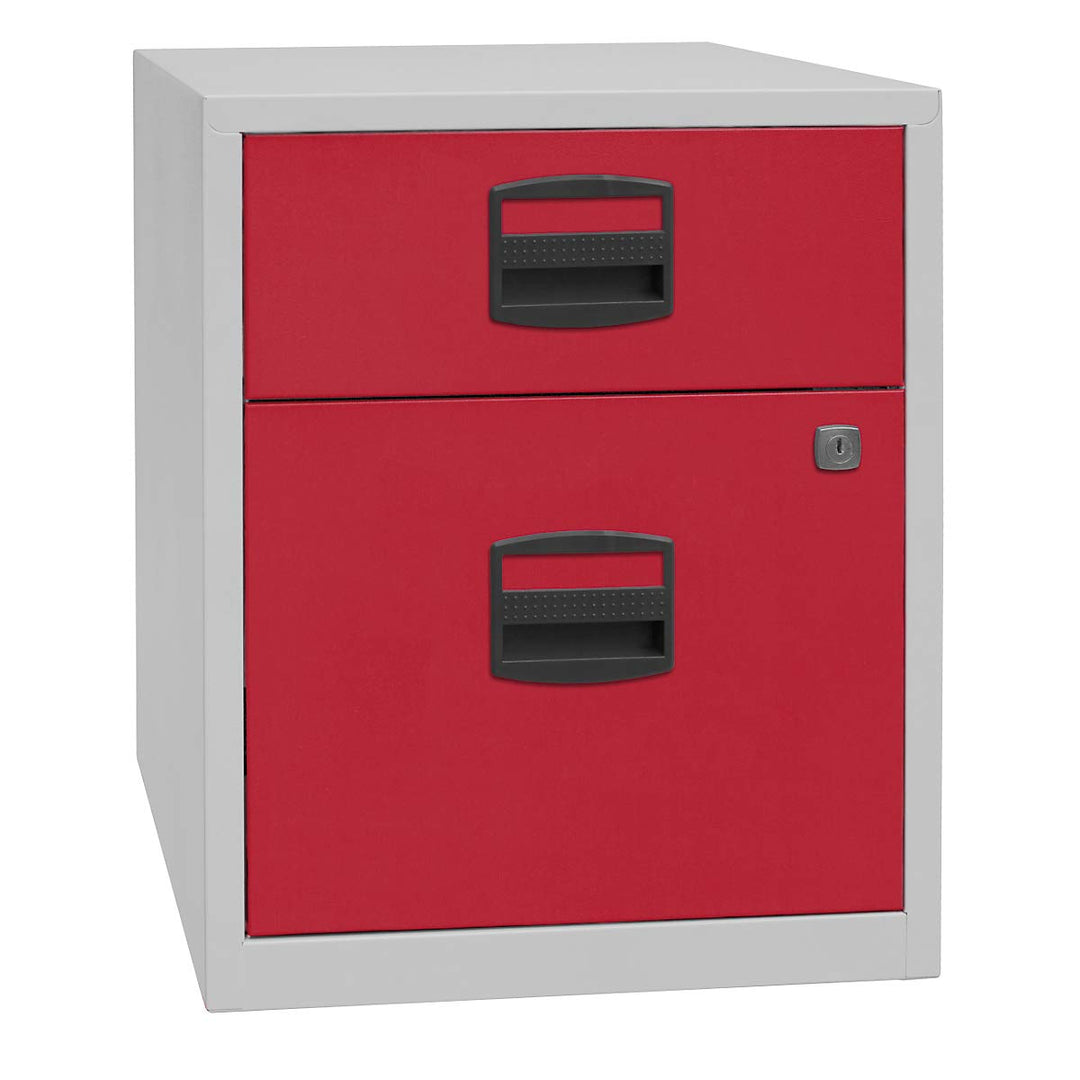 Bisley Home mobiler Beistellschrank PFA, 1 Universalschublade, 1 HR-Schublade, Metall, 506 Korpus Li