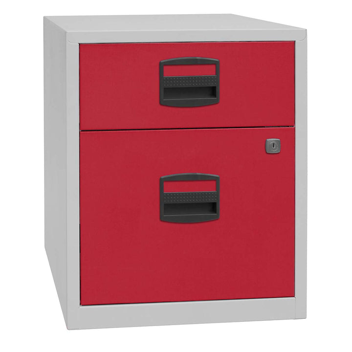 Bisley Home mobiler Beistellschrank PFA, 1 Universalschublade, 1 HR-Schublade, Metall, 506 Korpus Li