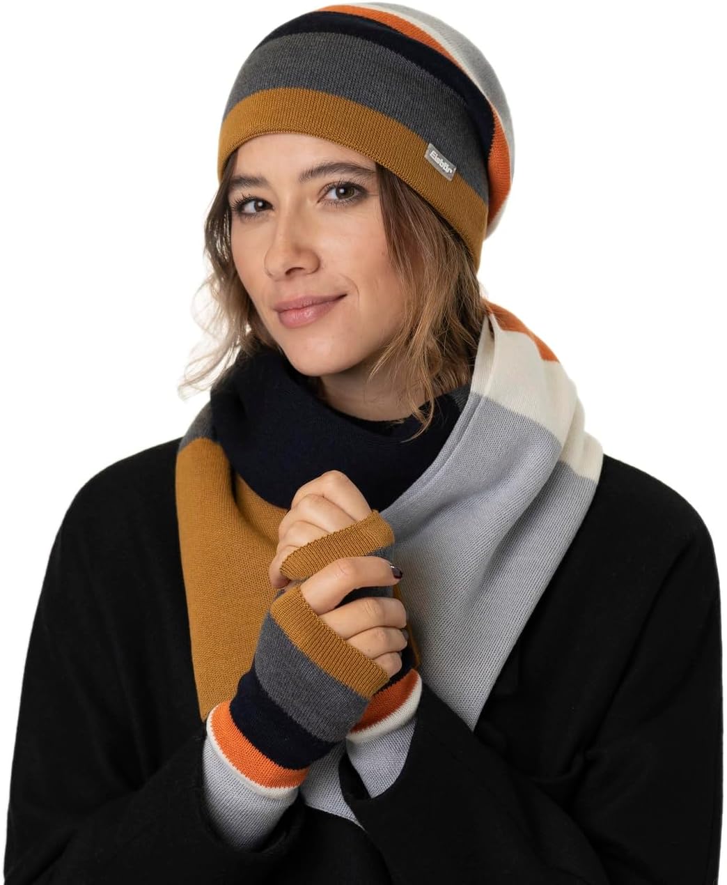 Eisbär Miron 2.0 Beanie Strickmütze Wintermütze Streifenmütze Skimütze Mit Futter, khaki