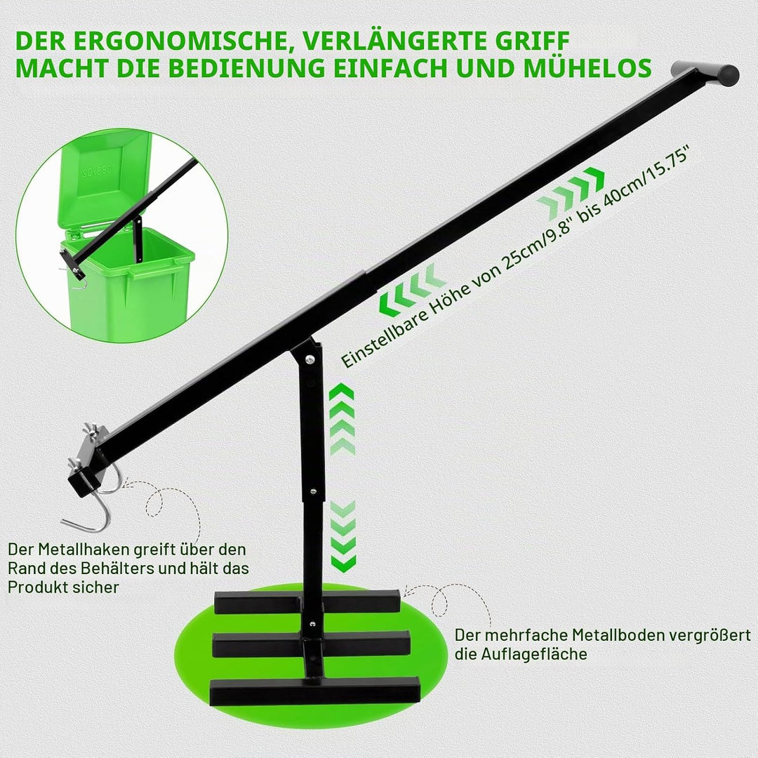 Manueller Müllverdichter Müllpresse Höhenverstellbare für 120L-360L | Tonnen Presse Hygienisch Müllt