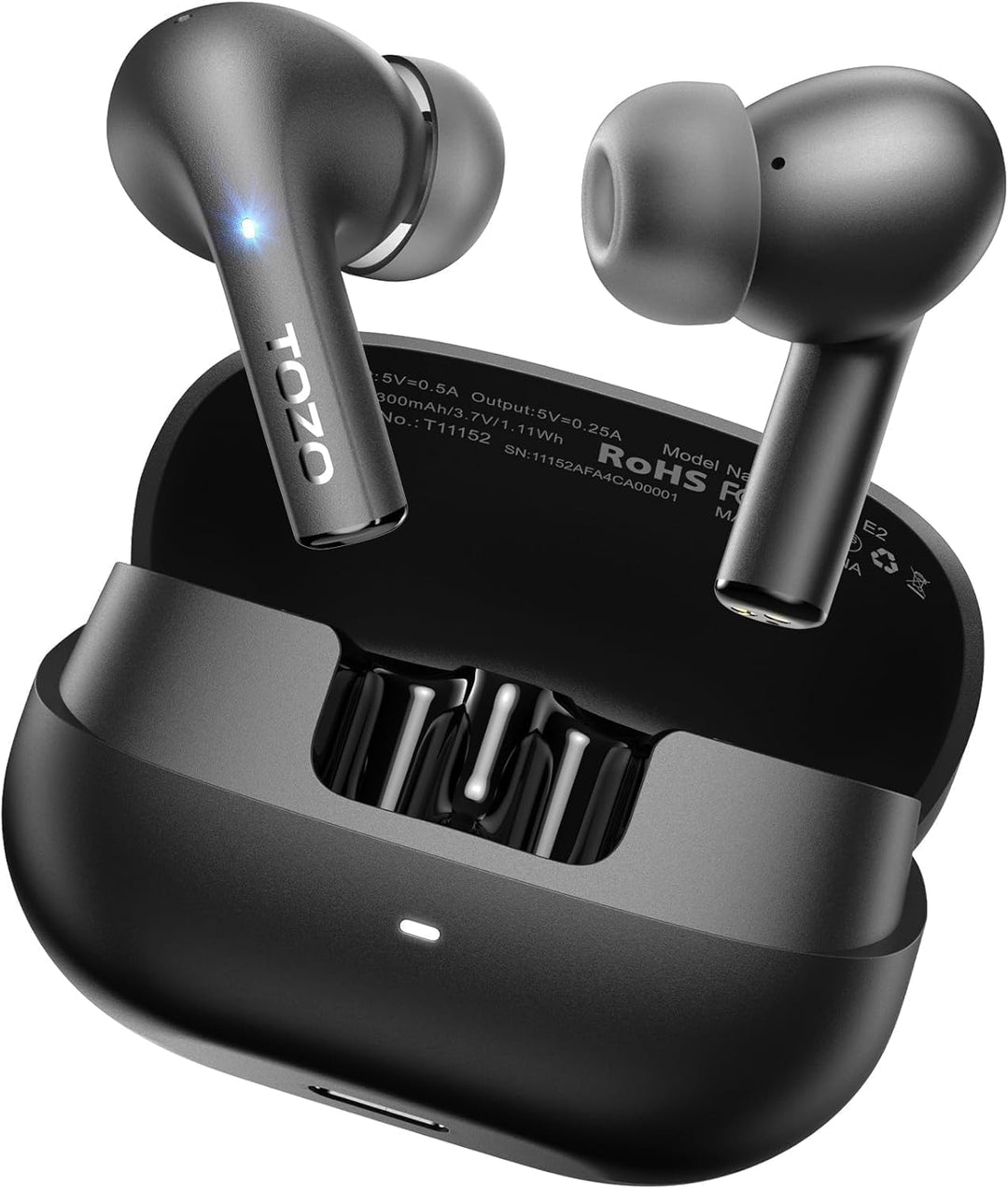 TOZO E2 Kopfhörer kabellos Bluetooth, 5.3 Bluetooth Kopfhörer, In Ear Kopfhörer mit APP Steuerung, 3