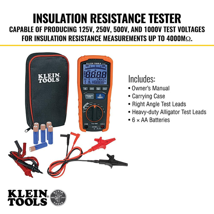 KLEIN TOOLS Isolations-Widerstandprüfgerät, Megohmmeter, Isolationswiderstandsprüfer, Multimeter, 40