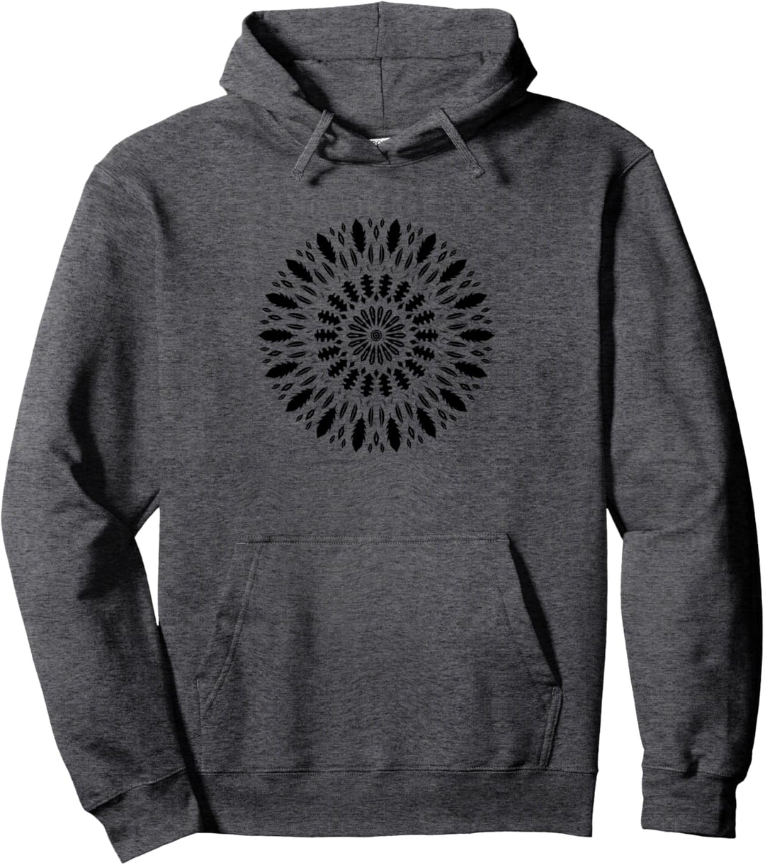 Vintage Nature Mandala Illustrated Trees & Leaves Design Pullover Hoodie