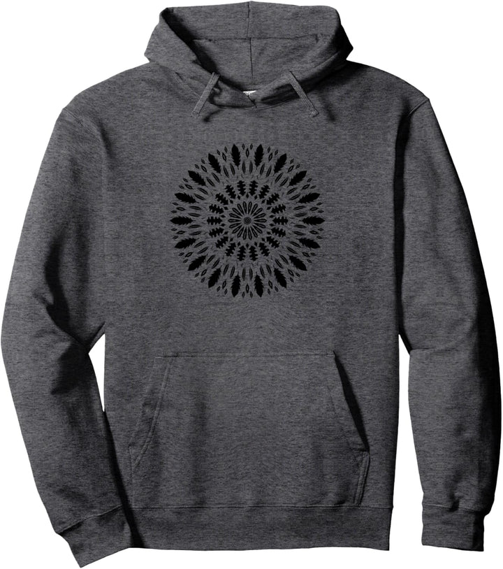 Vintage Nature Mandala Illustrated Trees & Leaves Design Pullover Hoodie