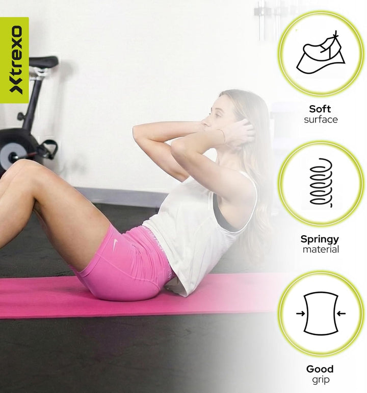 TREXO 6 mm dicke Gymnastikmatte, Masse 183x61 cm Fitnessmatte mit rutschfester Oberfläche Aus TPE he