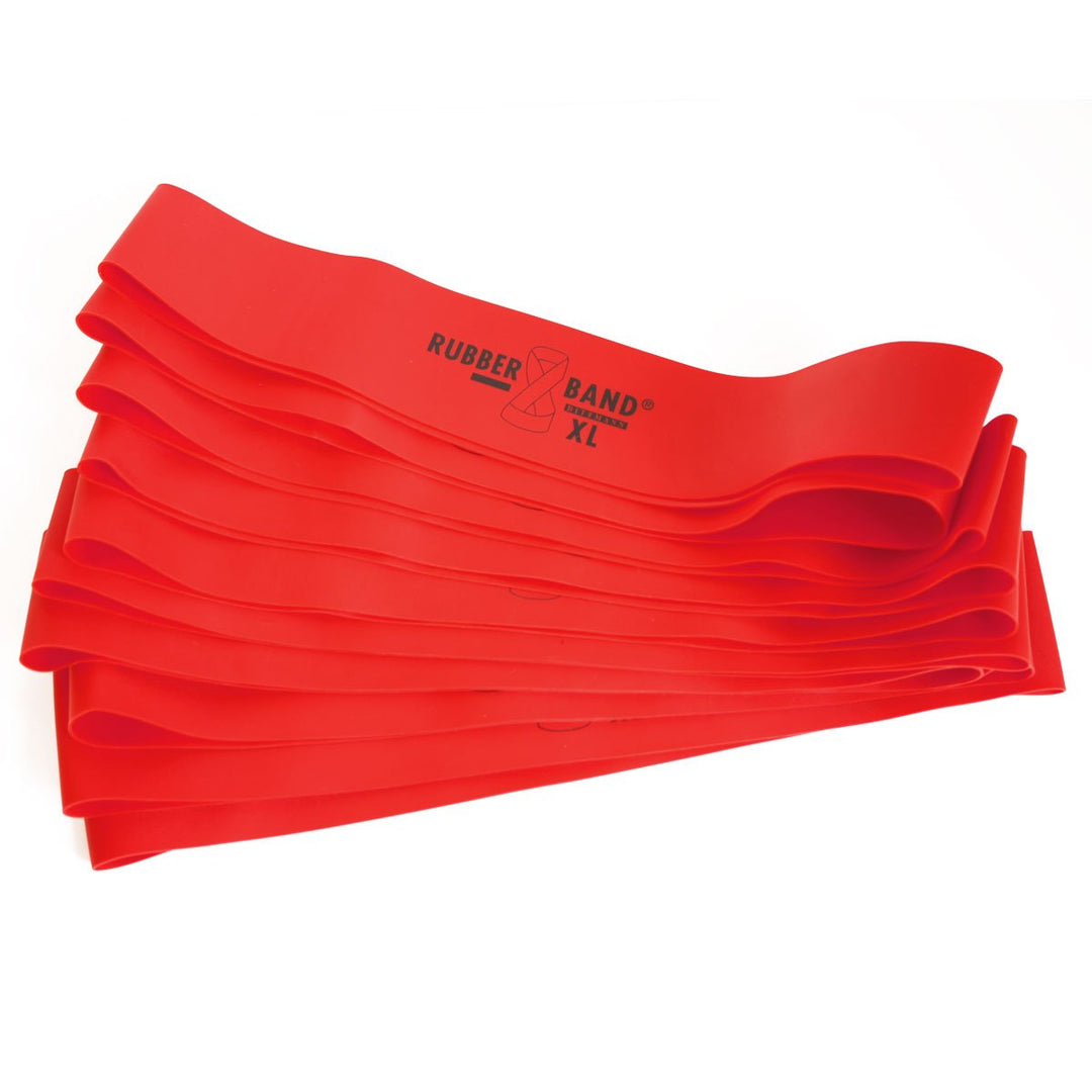 FTM Dittmann® Rubberband XL in Rot (stark), inkl Übungsflyer, für Muskelaufbau, Krafttraining und Fi