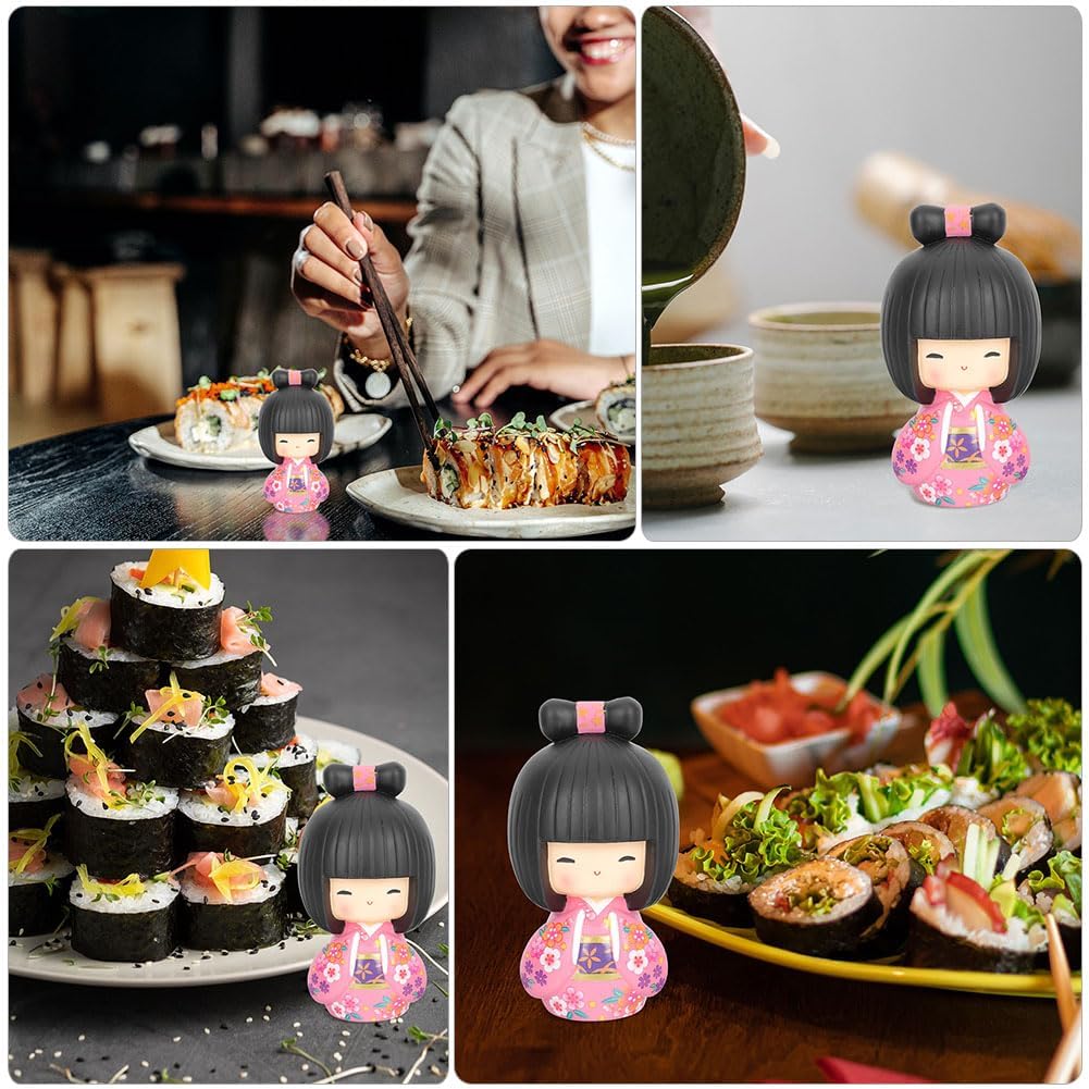BESPORTBLE Japanische Kokeshi Puppen Geisha Figur Miniatur Kimono Puppen Geisha Puppe Deko Sammelfig