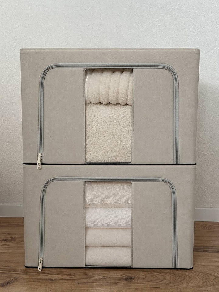 Generisch Aufbewahrungsbox faltbar 60L mit Fenster – Kleidung Organizer, Ordnungsbox Kleiderschrank,