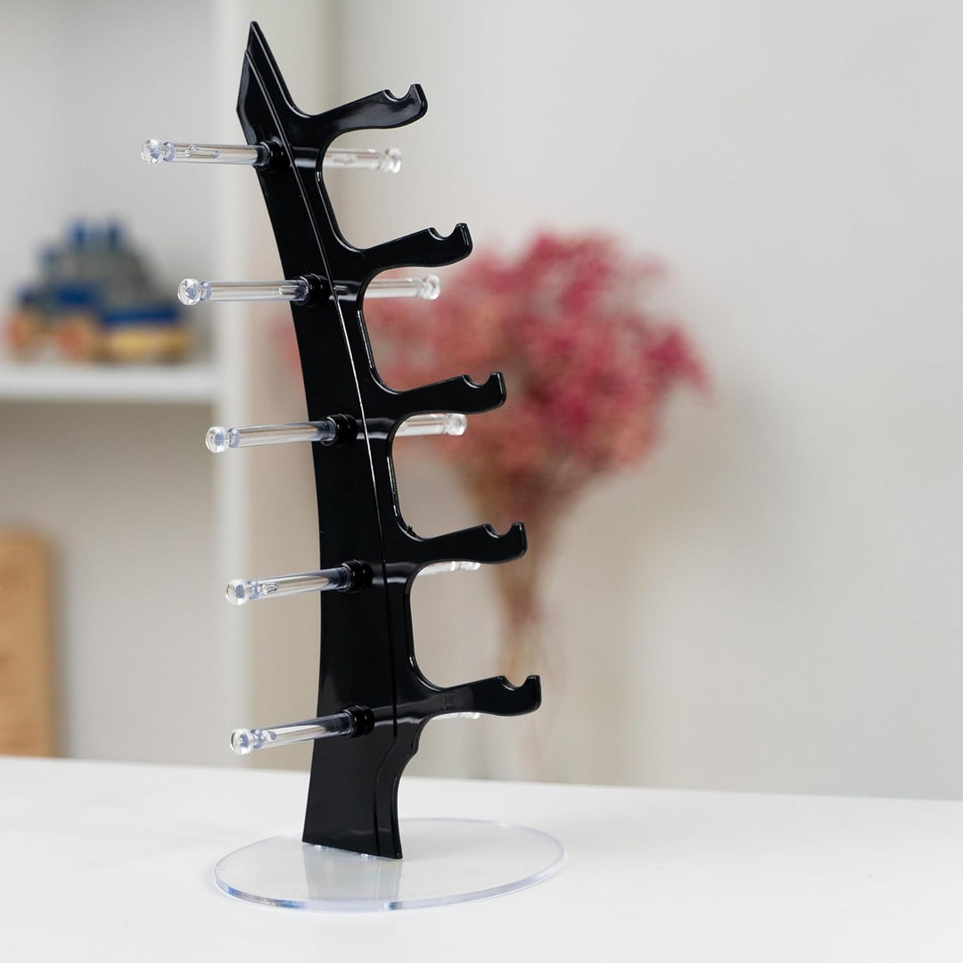 Brillenständer für 5 Brillen - Schwarz 35 x 16 x 16 cm - Brillenhalter zur Aufbewahrung und Präsenta