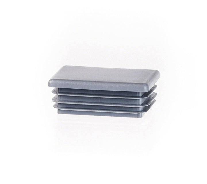 EMFA Lamellenstopfen 70x40 mm Grau – Rechteckstopfen Endkappen aus Kunststoff für Rohre und Profile