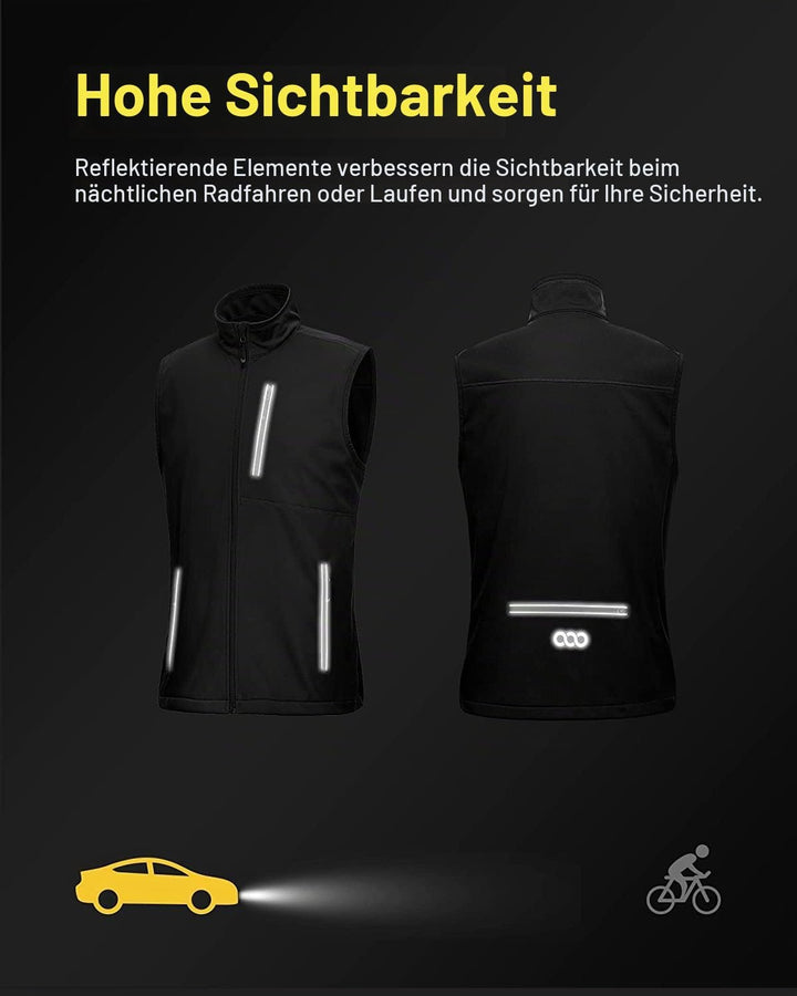 33,000ft Leichte Softshell Weste für Herren, Wasserdichte Winddichte Laufweste, Atmungsaktive Vest G