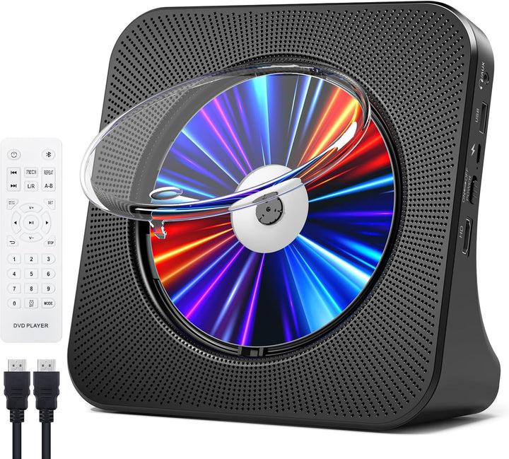 Gueray DVD Player CD Player Bluetooth CD-Player mit Lautsprecher Unterstützt Fernbedienung Anzeige F