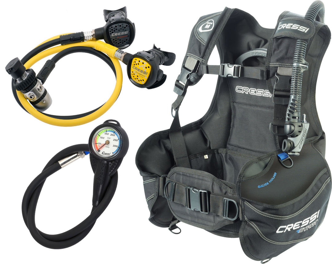 Cressi Tauch Start Scuba Diving Set - Cressi: Italian Quality Since 1946 DIN XS, DIN XS