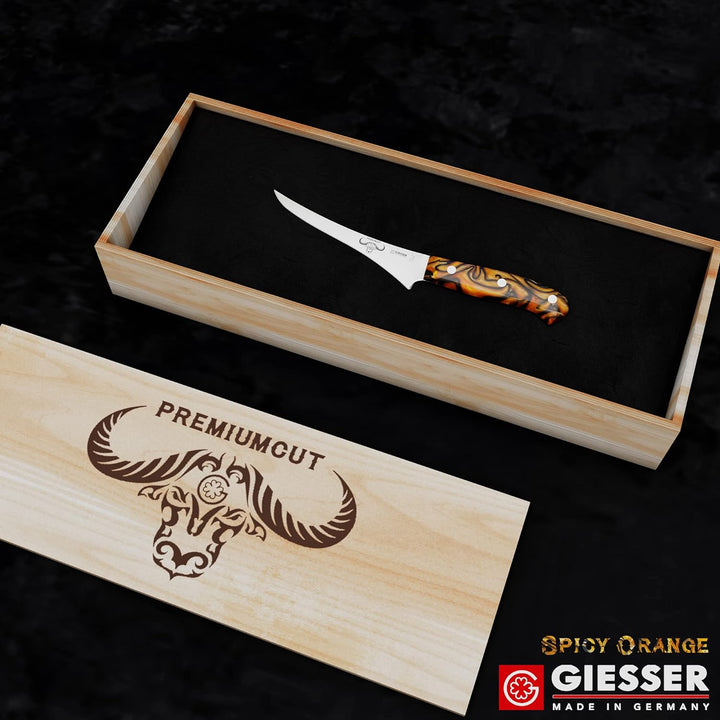GIESSER seit 1776 - Made in Germany - Filetiermesser 17 cm Spicy Orange, PremiumCut Filet No 1, Fili