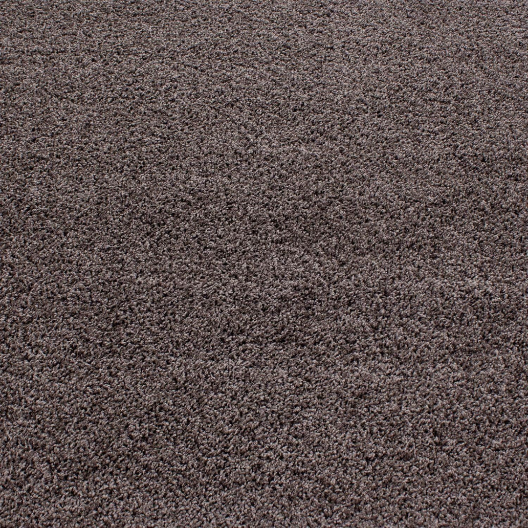 Moderner Hochflor Teppich Läufer Flur 80 x 150 cm Braun - Shaggy Flauschiger Teppich, Extra Weich un