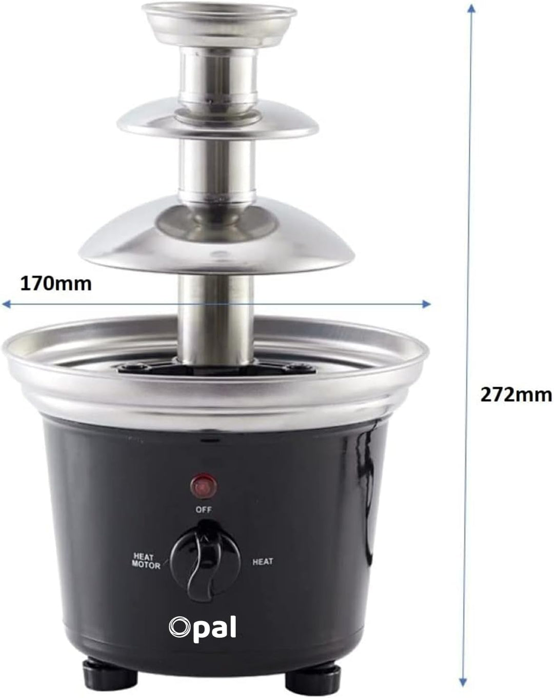 Opal-Schokoladenbrunnen, Edelstahl-Brunnen-Set, elektrische 3-Tier -Maschine mit heissem Schmelztieg