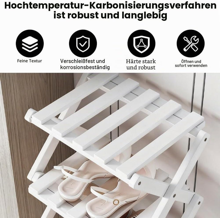 Gohytal Schuhregal Kleines, Faltbar Keine Installation, Freistehendes Mini Schuhregal für Camping, F