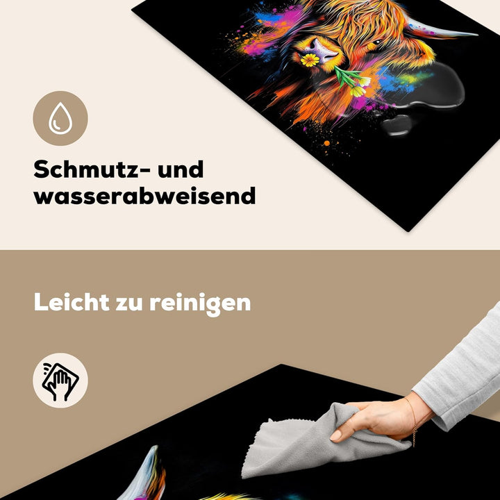 Herdabdeckplatte 90x52 cm Einteilig Ceranfeld Abdeckplatte Küche Deko Ceranfeldabdeckung Herdabdecku