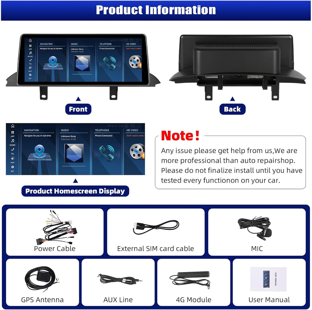 CAMECHO [8 Core 4+64G] Android 15 Qualcomm Autoradio für BMW Serie 3 4 F30 F31 F32 (2013-2017) für N