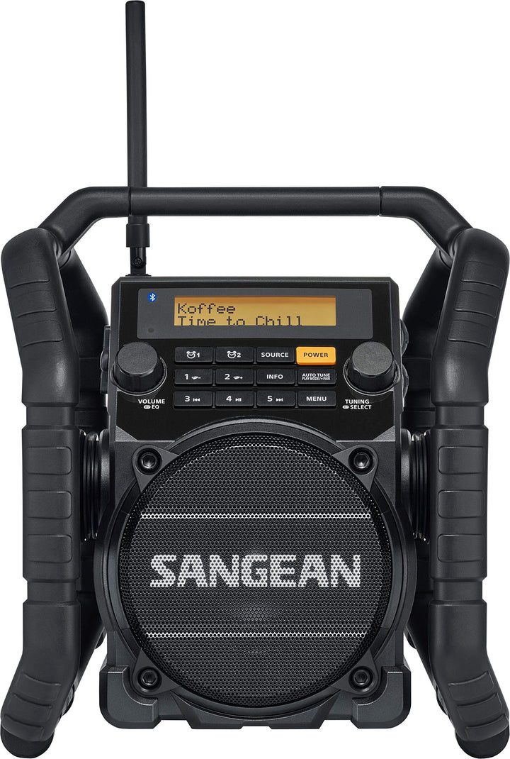 Sangean U-5DBT Baustellen Radio mit Bluetooth | Stossfestes Radio mit DAB+, UKW+, FM, Aux und Blueto