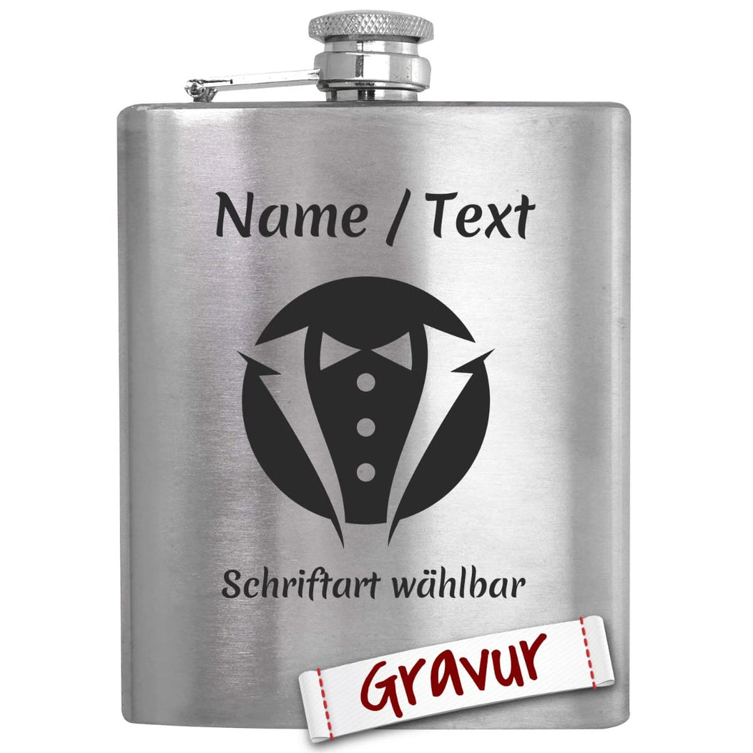 Trauzeuge/Trauzeugin Geschenk Flachmann zur Hochzeit mit Gravur personalisiert, Geschenkidee zum Hoc