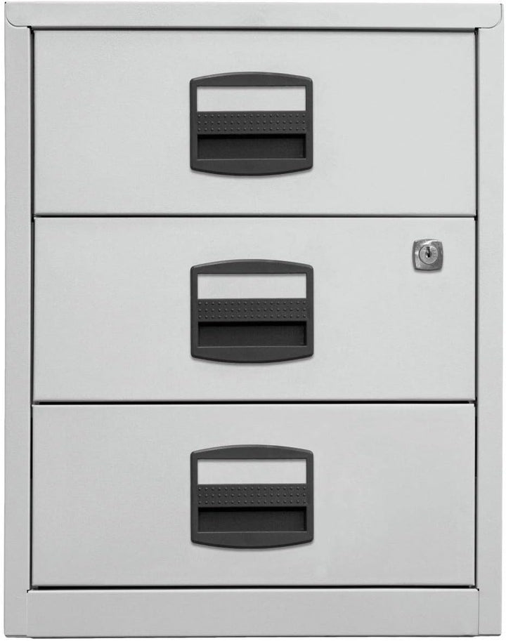 Bisley Home mobiler Beistellschrank PFA, 3 Universalschubladen, Metall, 645 Lichtgrau, 40 x 41.3 x 5