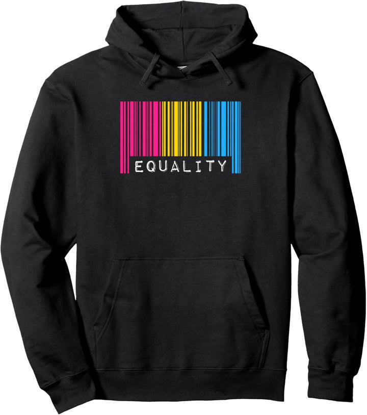 Pansexual Barcode Pride Equality Pan Aesthetic LGBTQ Flag Pullover Hoodie